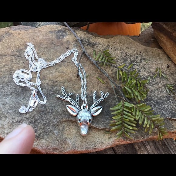 Christmas reindeer deer silver 925 necklace 20” or stainless steel - Picture 8 of 14